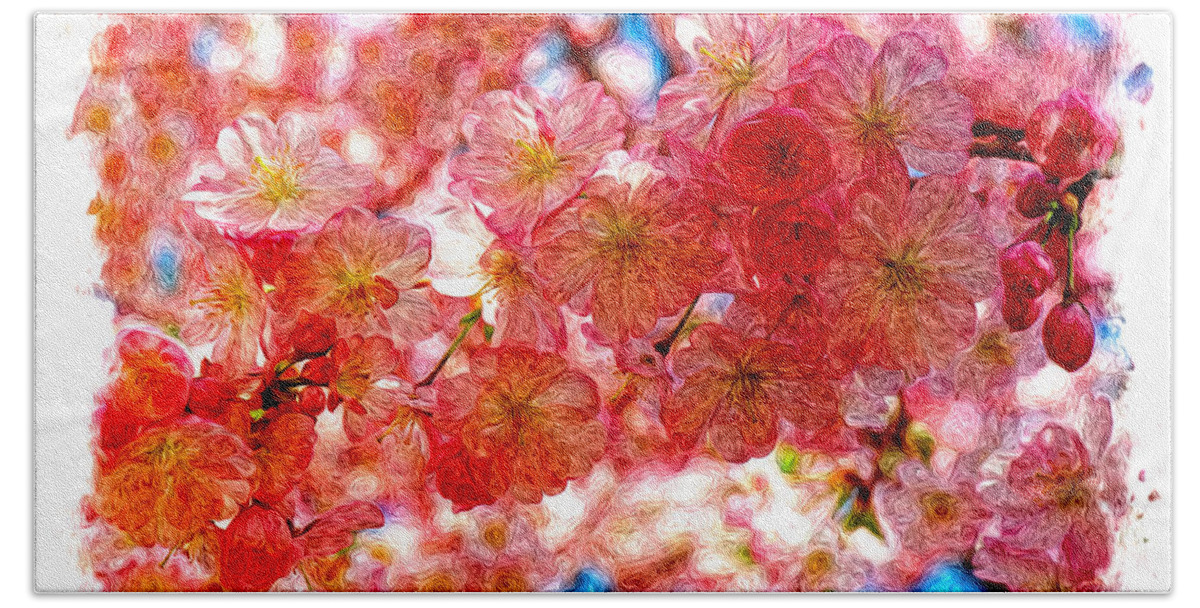 Cherry Blossums Bath Towel featuring the photograph Cherry Blossums by David Kay