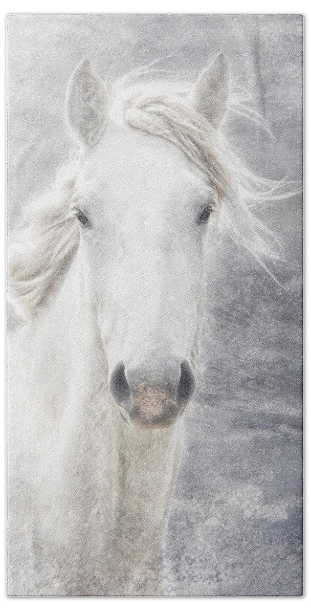 Brumby Bath Towel featuring the photograph cheval de la Camargue by Joachim G Pinkawa