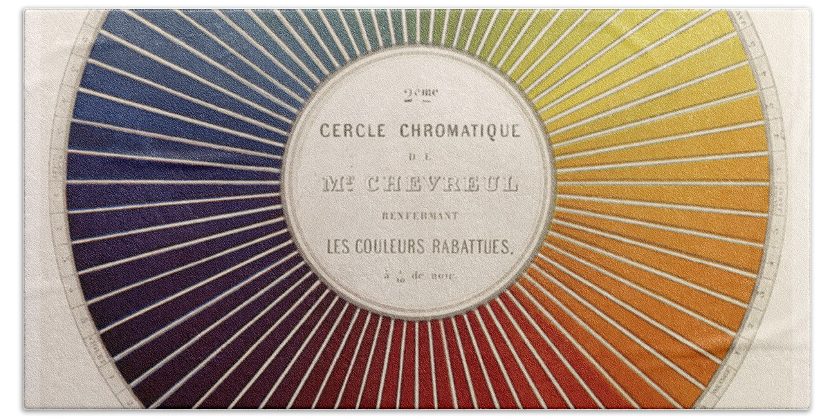Chromatic Bath Towel featuring the photograph Chevreuls Chromatic Circle by Getty Research Institute