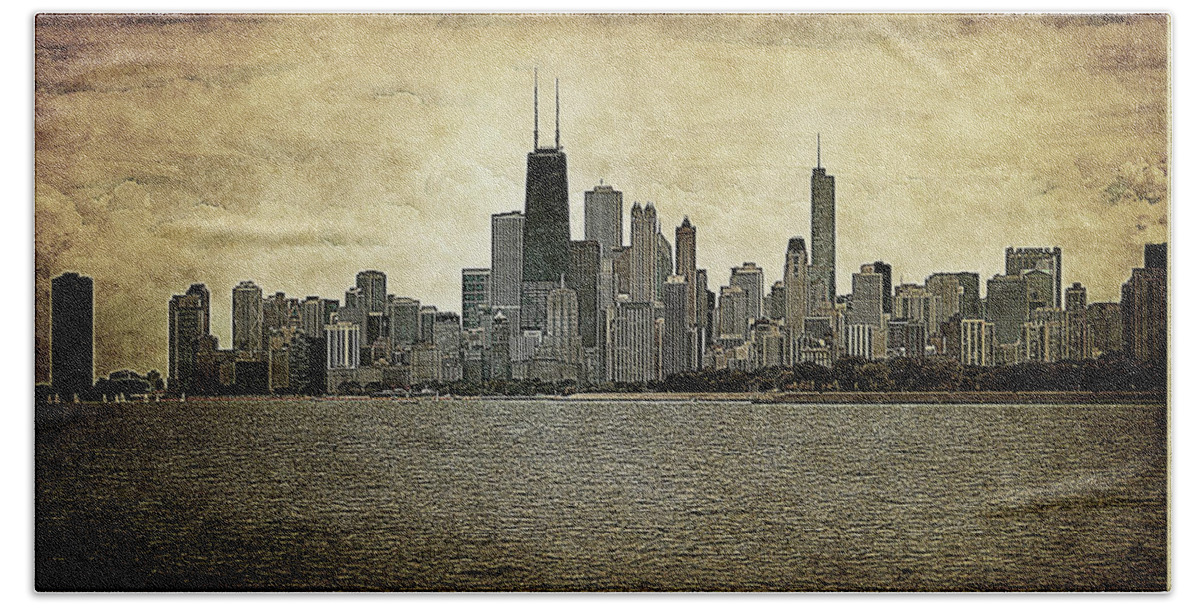 Chicago Bath Towel featuring the photograph Chicago on Canvas by Milena Ilieva