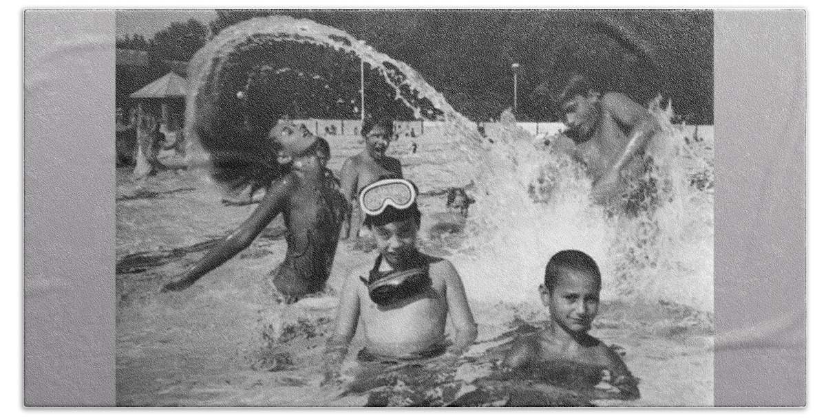 Kids Hand Towel featuring the photograph Children in the pool by Dragan Kudjerski