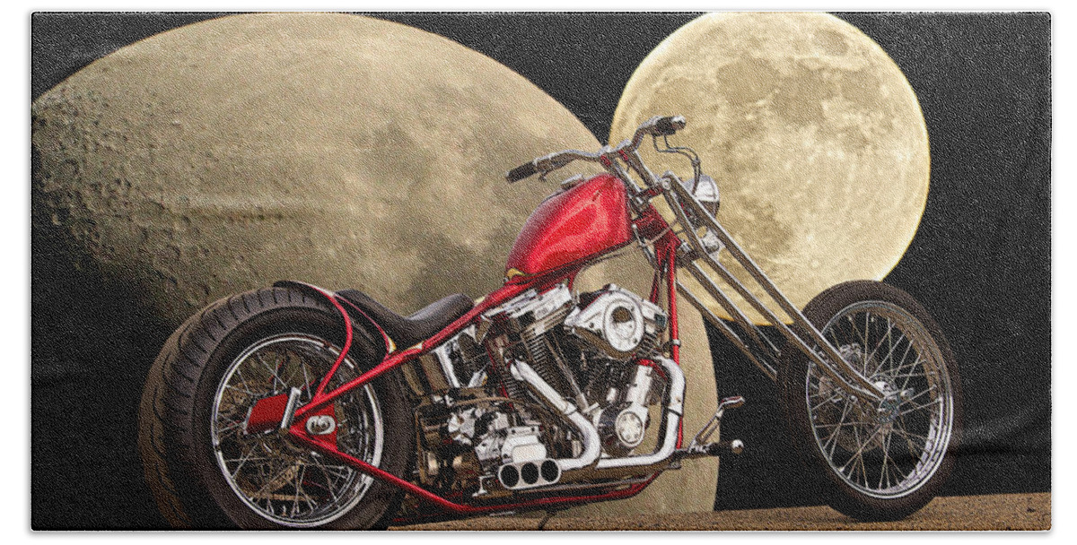 Art Bath Towel featuring the photograph Chopper Two Moons by Dave Koontz