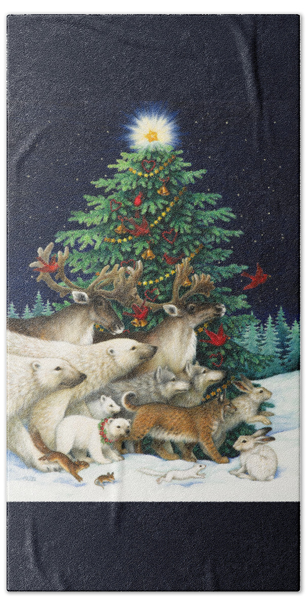 Christmas Bath Sheet featuring the painting Christmas Parade by Lynn Bywaters