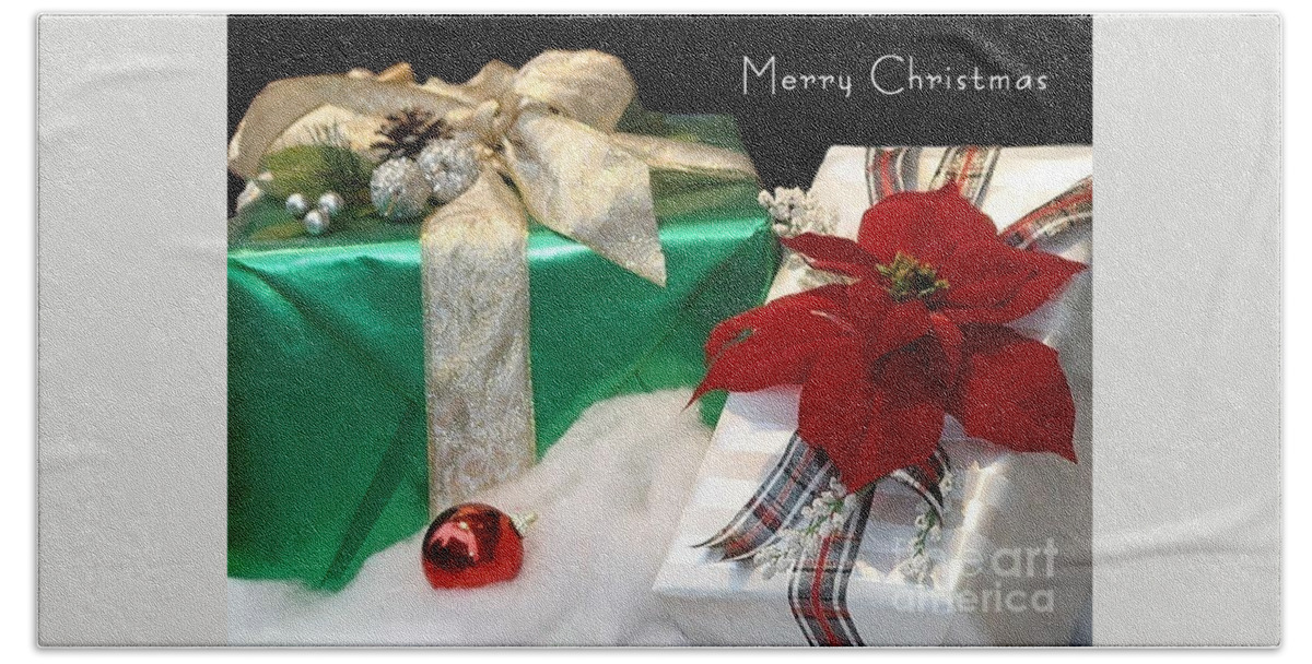 Christmas Hand Towel featuring the photograph Christmas Presents by Living Color Photography Lorraine Lynch