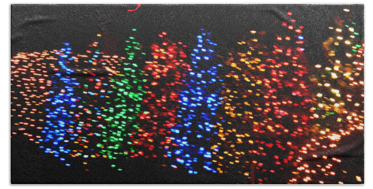 Christmas Trees Hand Towel featuring the photograph Christmas Trees Dancing In The Night by Emmy Marie Vickers
