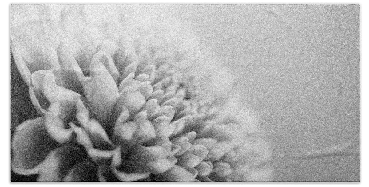 Photograph Bath Towel featuring the photograph Chrysanthemum in Black and white by Ivy Ho