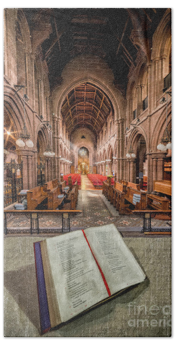 Anglican Hand Towel featuring the photograph Church Bible by Adrian Evans