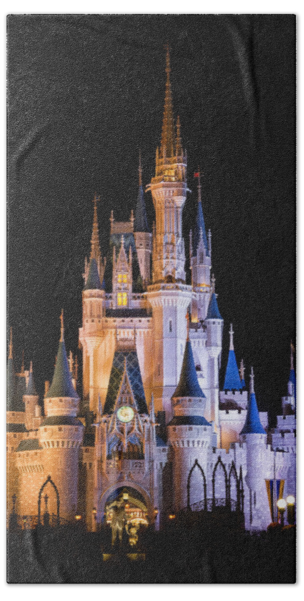 3scape Hand Towel featuring the photograph Cinderella's Castle in Magic Kingdom by Adam Romanowicz
