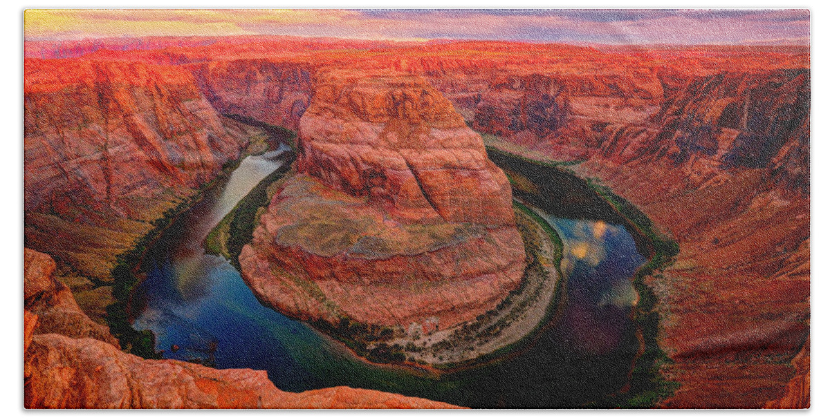 Horseshoe Bend Hand Towel featuring the photograph Circle of Life by Midori Chan