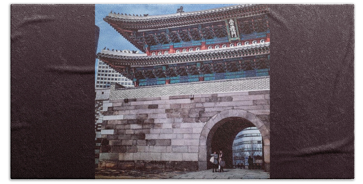 Beautiful Hand Towel featuring the photograph City Gate, Seoul, South Korea. This by Aleck Cartwright