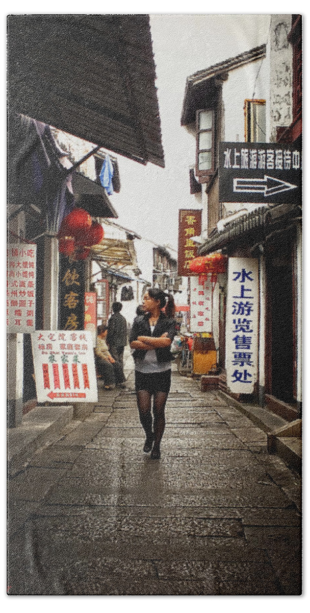 Woman Hand Towel featuring the photograph City Life in Ancient China by Lucinda Walter