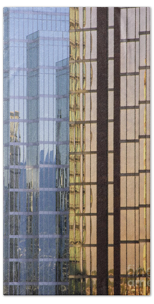 Urban Hand Towel featuring the photograph City Reflections by Sandra Bronstein