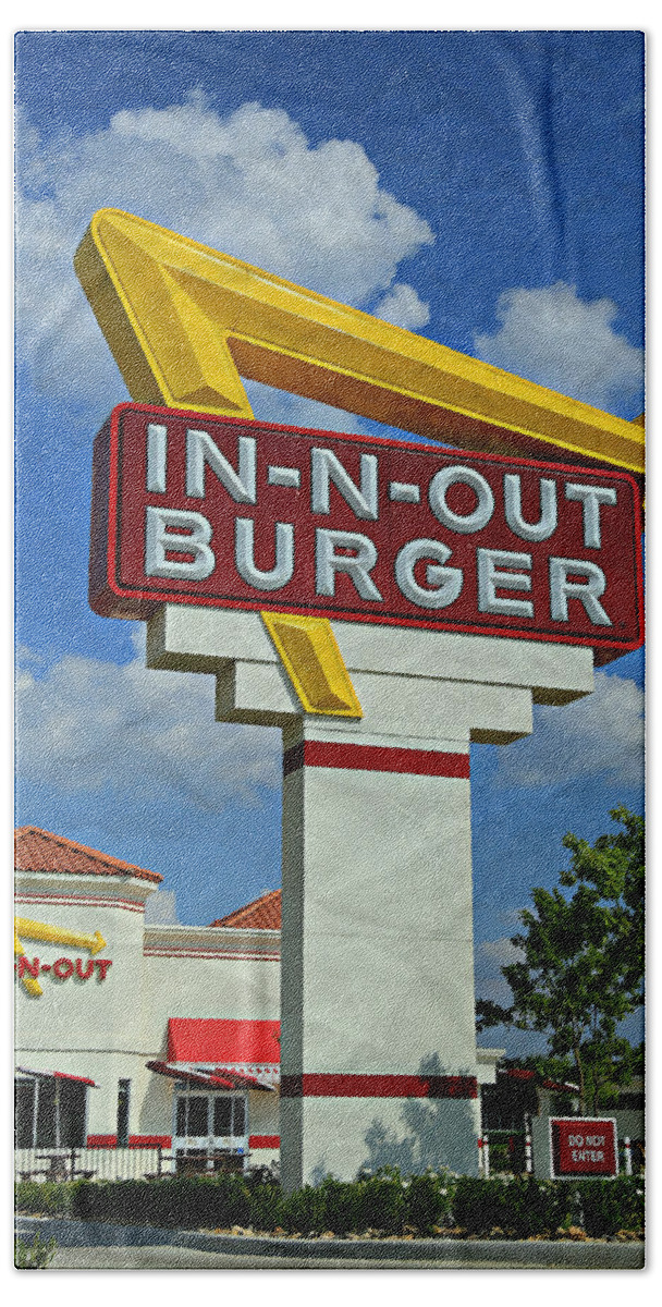 50s Hand Towel featuring the photograph Classic Cali Burger 1.1 by Stephen Stookey