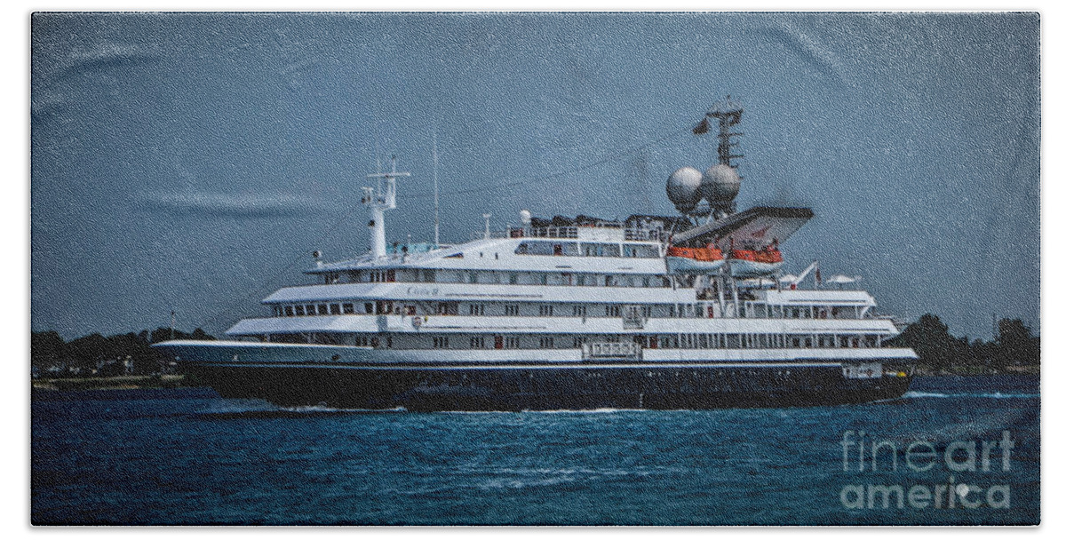 Ship. White Bath Towel featuring the photograph Cletia II by Ronald Grogan