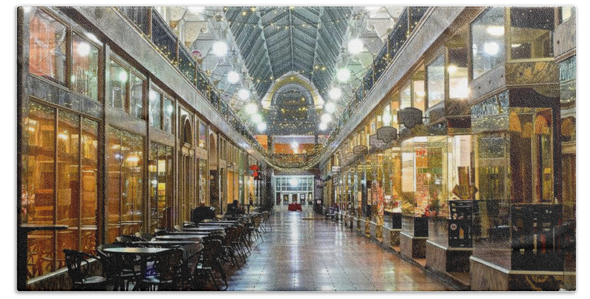 Cleveland Bath Towel featuring the photograph Cleveland Arcade by Frozen in Time Fine Art Photography