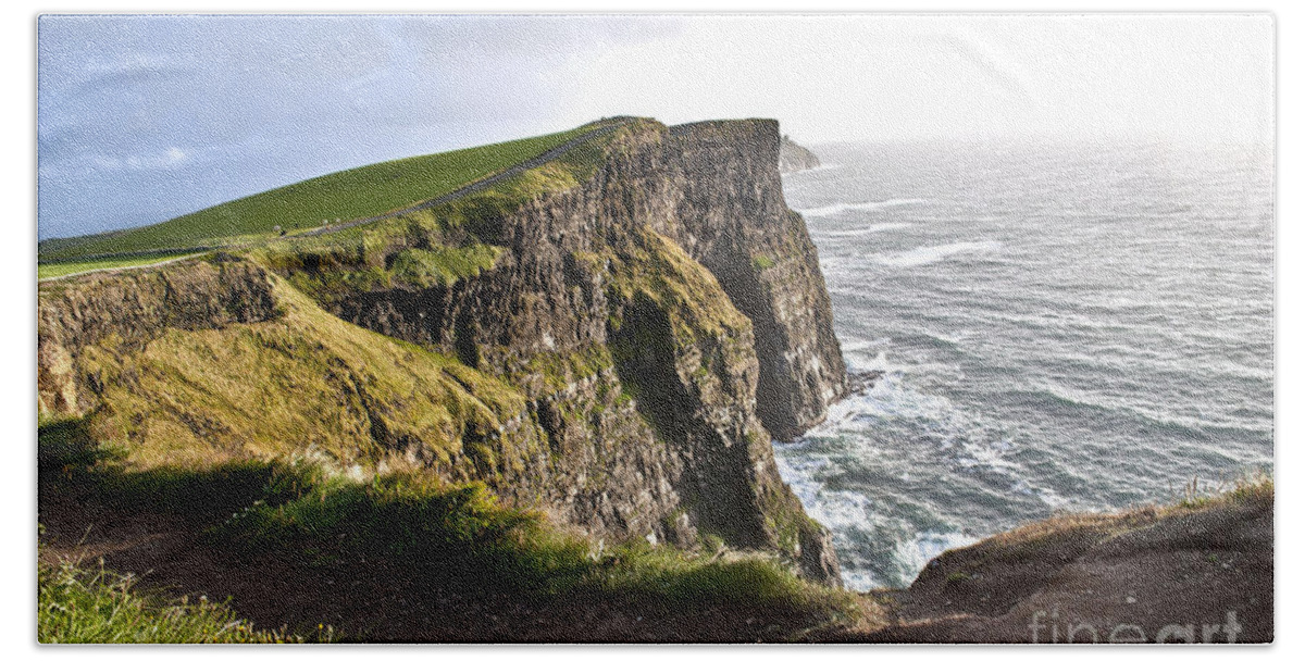 Ireland Digital Photography Bath Towel featuring the digital art Cliffs of Moher Afternoon by Danielle Summa