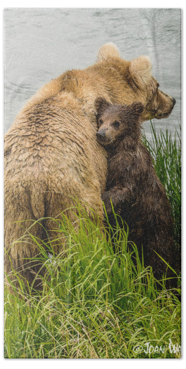 Alaska Hand Towel featuring the photograph Clinging to mom by Joan Wallner