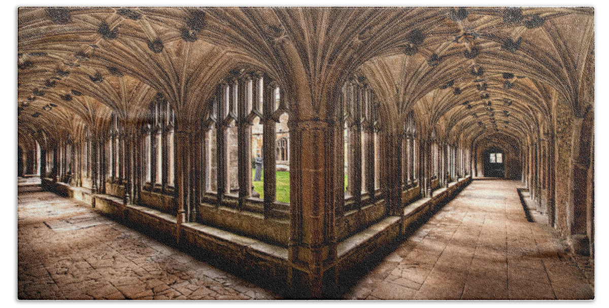 Lacock Abbey Hand Towel featuring the photograph Cloisters at Lacock Abbey by Ian Good