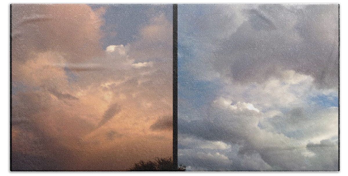 Clouds Bath Sheet featuring the photograph Cloud Diptych by James W Johnson