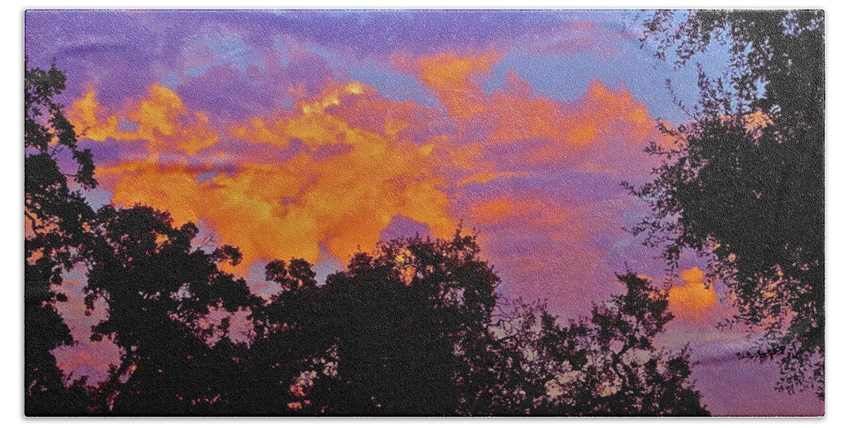Sunset Bath Towel featuring the photograph Clouds by Pamela Cooper
