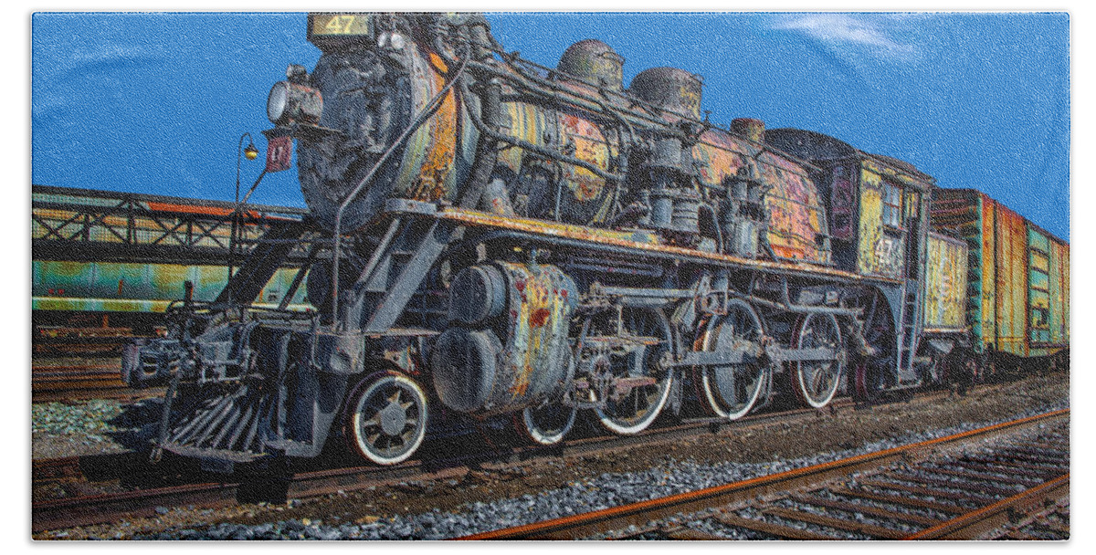Steam Engine Train Bath Towel featuring the photograph CNR Number 47 by Susan Candelario
