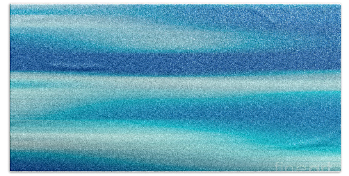 Bue Hand Towel featuring the photograph Coastal horizon, abstract seascape 7 by Delphimages Photo Creations