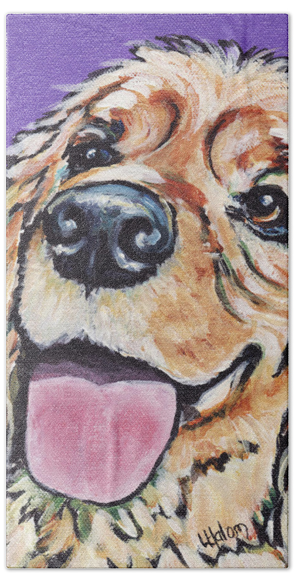 Cocker Spaniel Bath Towel featuring the painting Cocker Spaniel by Greg and Linda Halom