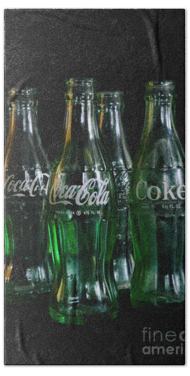 Paul Ward Bath Towel featuring the photograph Coke Bottles from the 1950s by Paul Ward