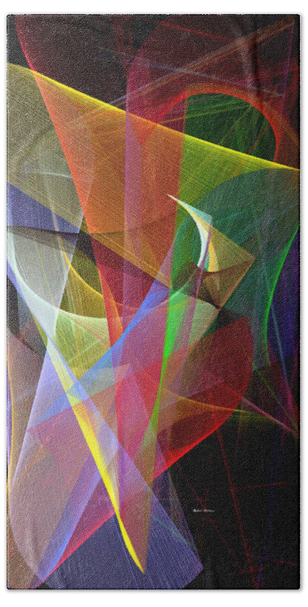 Abstract Hand Towel featuring the digital art Color Symphony by Rafael Salazar