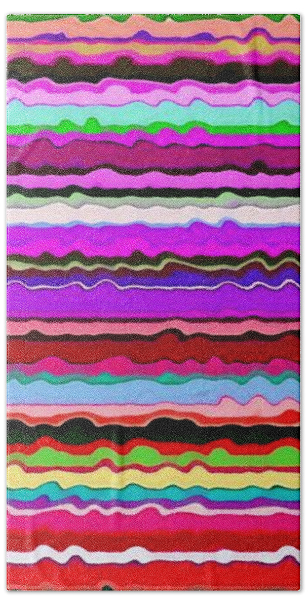 Textural Bath Towel featuring the painting Color Waves No. 6 by Michelle Calkins