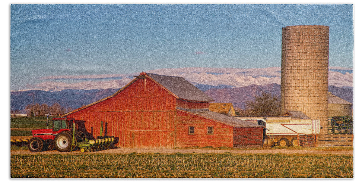 Colorado Bath Towel featuring the photograph Colorado Front Range Farming by James BO Insogna