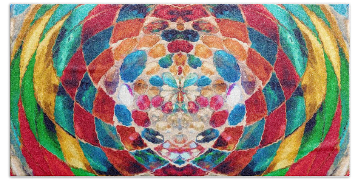 Eye Bath Towel featuring the digital art Colorful Mosaic by Alec Drake