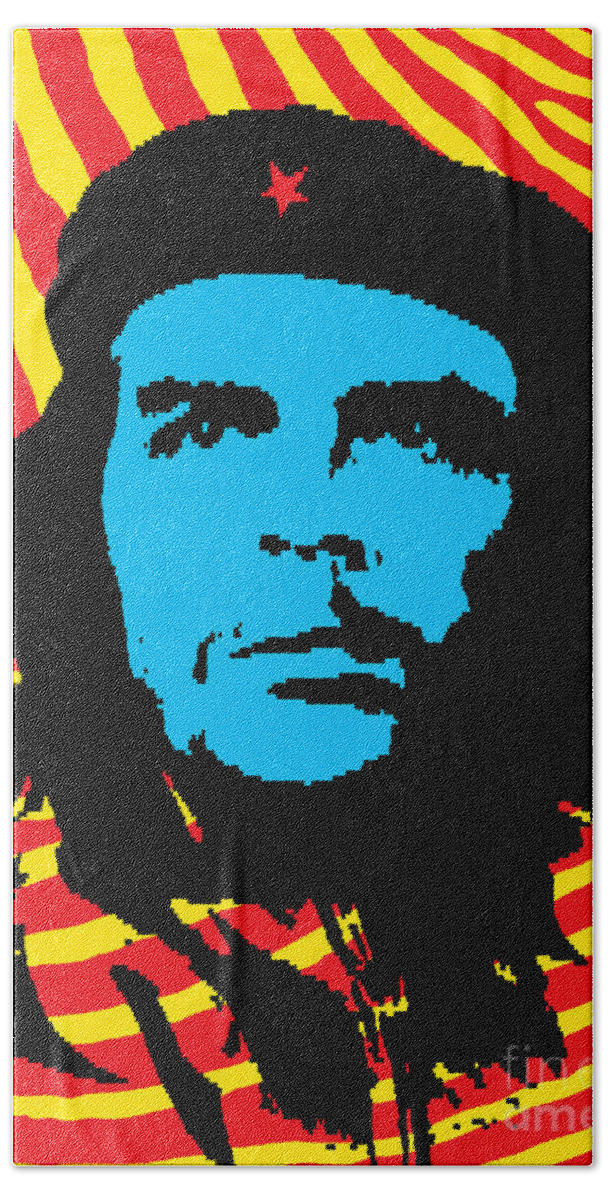 Che Guevara Hand Towel featuring the digital art Colors of Che No.2 by Bobbi Freelance