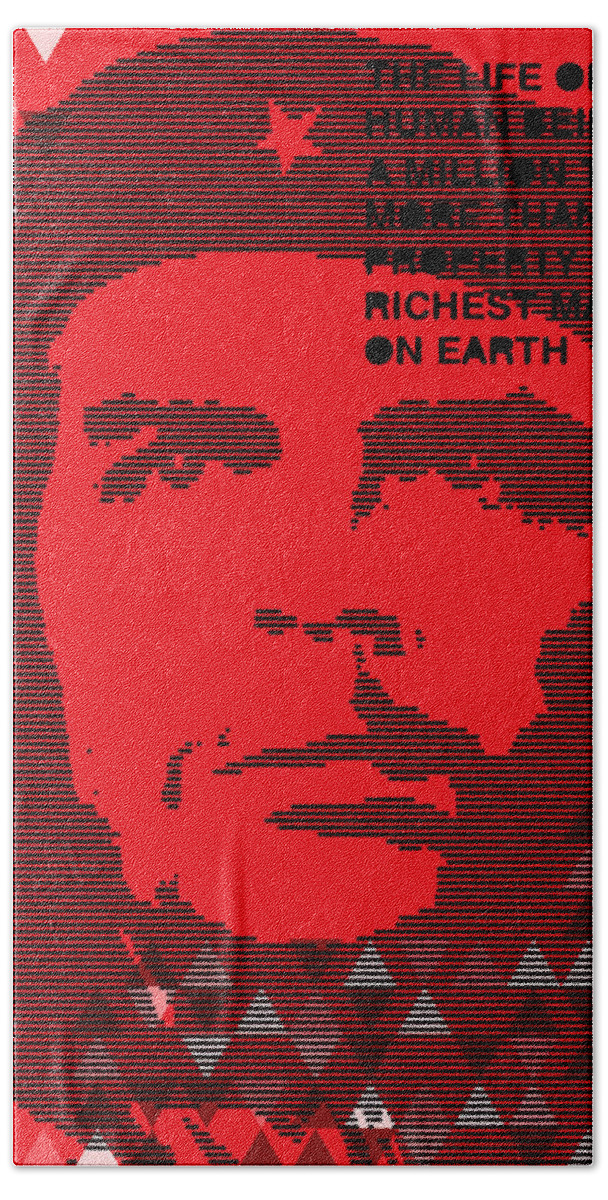 Che Guevara Hand Towel featuring the digital art Colors of Che No.6 by Bobbi Freelance