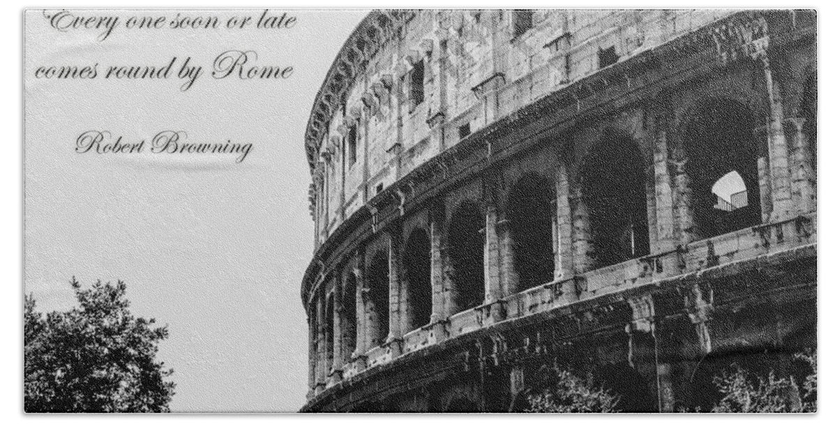 Black And White Bath Towel featuring the photograph Colosseum - Rome by AM FineArtPrints