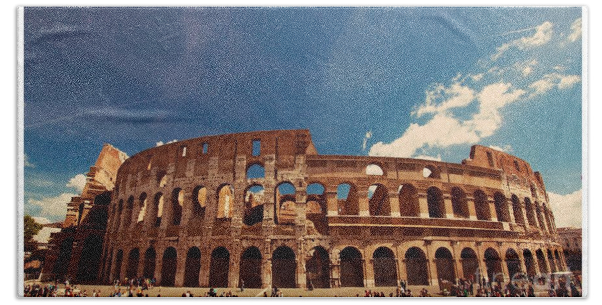 Coliseum Hand Towel featuring the photograph Colosseum Rome by Stefano Senise