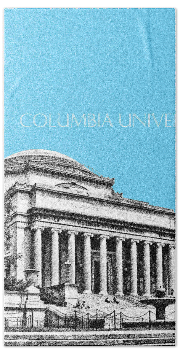 University Bath Towel featuring the digital art Columbia University - Sky Blue by DB Artist