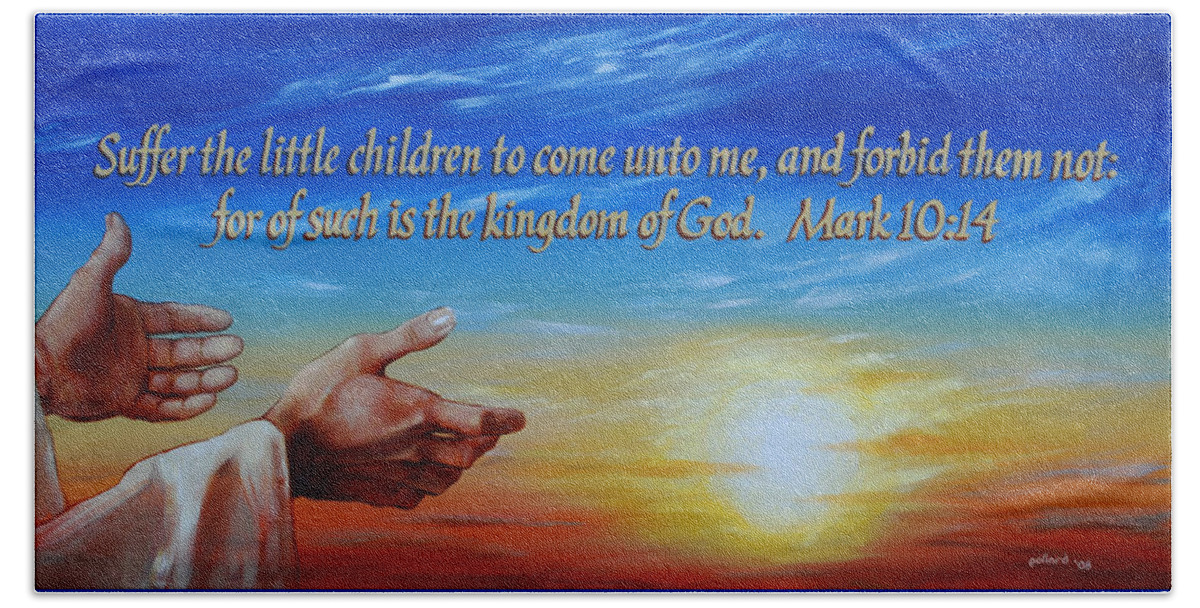 Jesus Hand Towel featuring the painting Come Unto Me by Glenn Pollard
