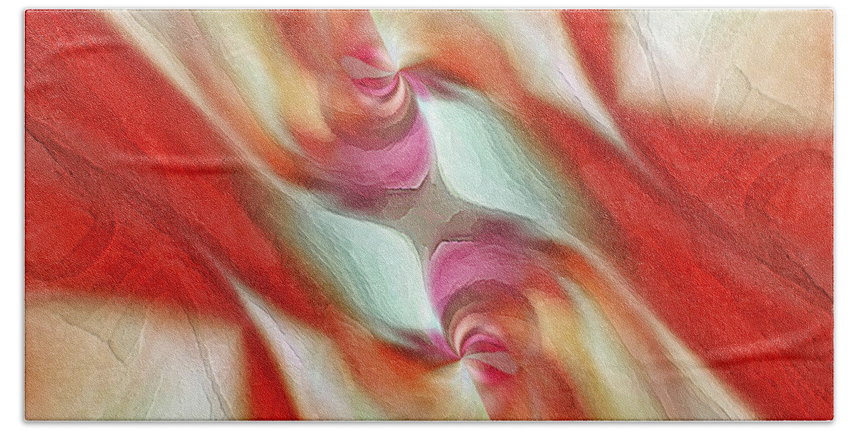Red Bath Towel featuring the digital art Comfort by Margie Chapman