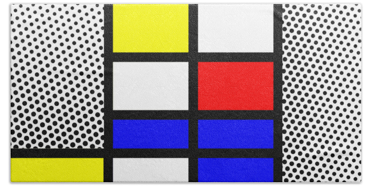 Mondrian Bath Towel featuring the mixed media Composition 112 by Dominic Piperata