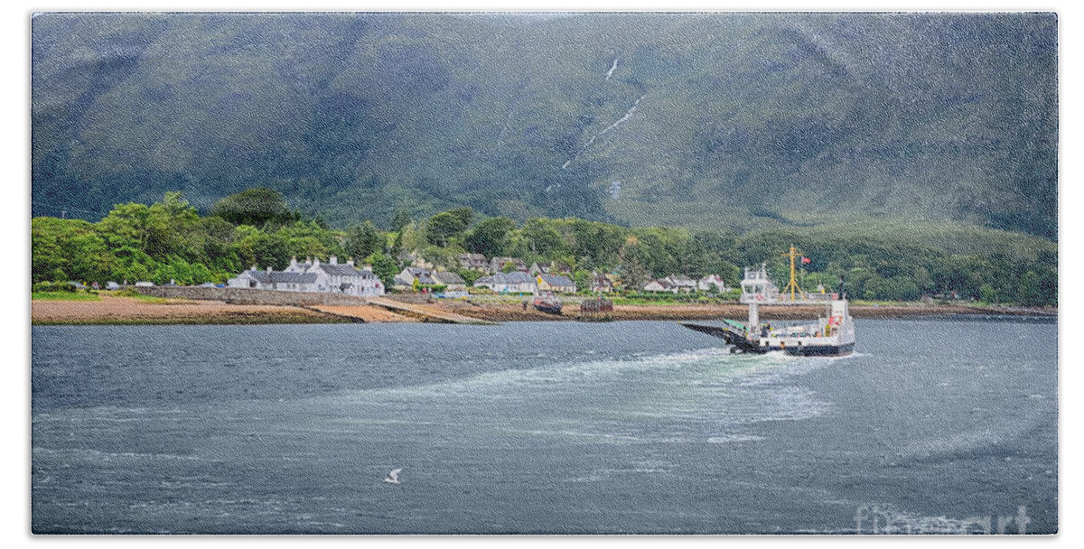Corran Ferry Canvas Hand Towel featuring the photograph Corran Ferry by Chris Thaxter