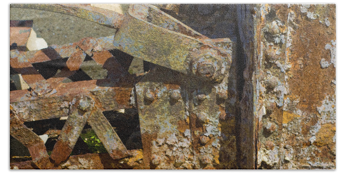 Rusty Hand Towel featuring the photograph Corroded Steel by Lynn Hansen