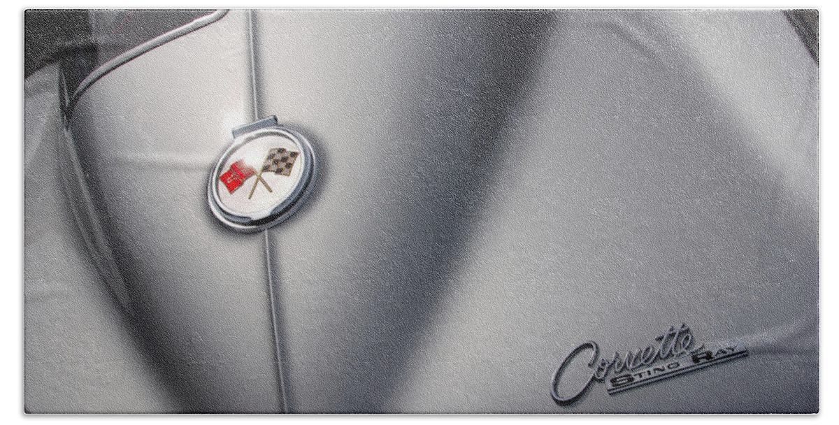 Corvette Hand Towel featuring the photograph Corvette Sting Ray 1963 by John Schneider