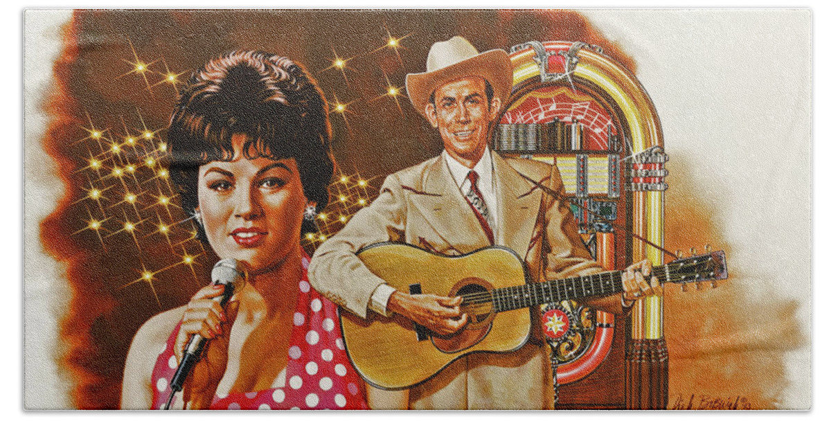 Music Hand Towel featuring the painting Country Magic by Dick Bobnick