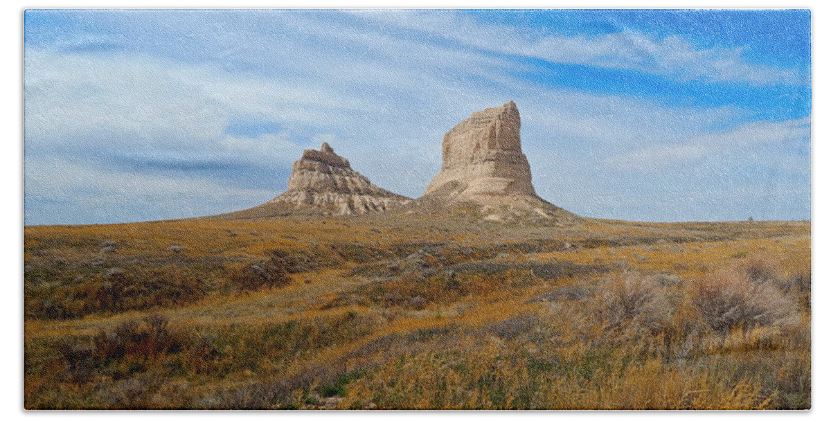 Photo Hand Towel featuring the photograph Courthouse and Jail Rocks by Dan Miller