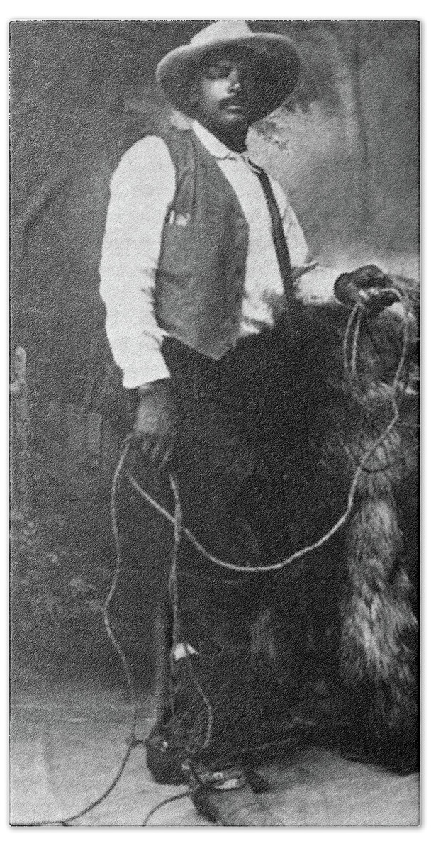 1915 Hand Towel featuring the photograph Cowboy Ben Pickett by Granger