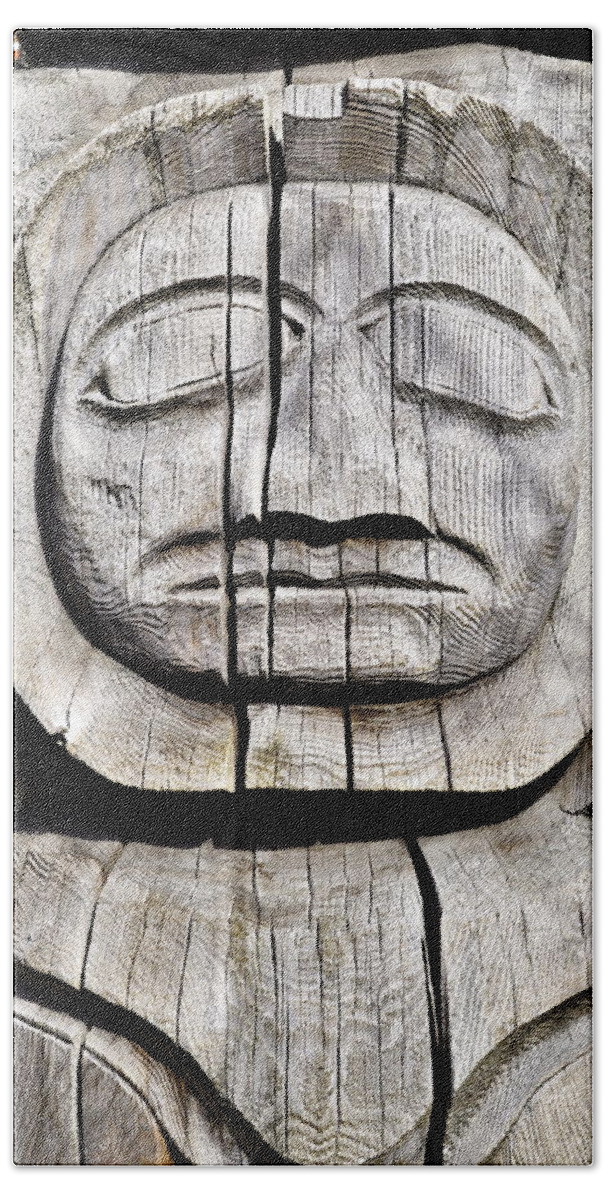 Totem Hand Towel featuring the photograph Cracked Face by Cathy Mahnke