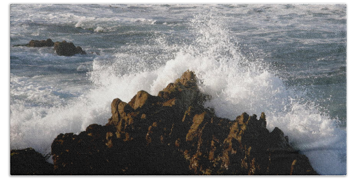 Wave Bath Towel featuring the photograph Crashing Wave by Bev Conover