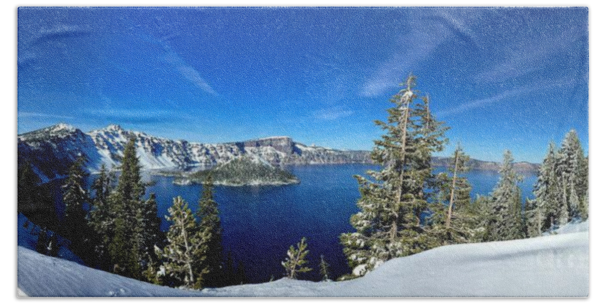 Photography Bath Towel featuring the photograph Crater Lake in Winter by Sean Griffin