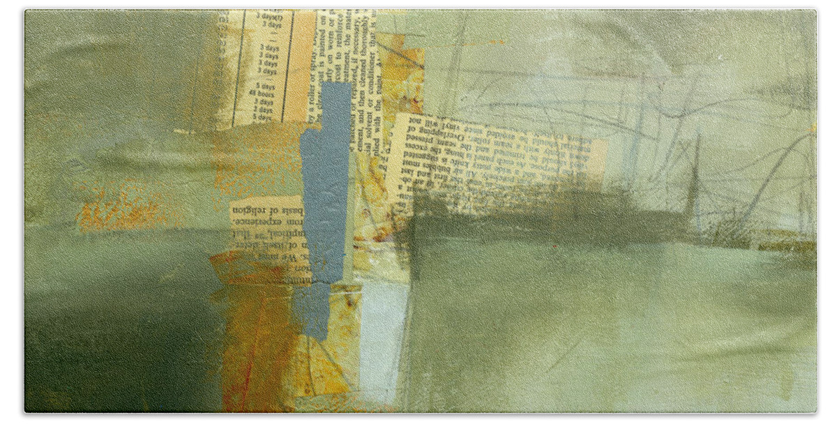 Collage Hand Towel featuring the painting Cruciform Study Neutral by Jane Davies